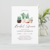 Boho Cactus Succulent Brautparty Einladung (Stehend Vorderseite)