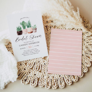 Boho Cactus Succulent Brautparty Einladung