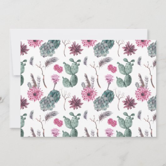 Boho Cactus, Succulent & Floral - Save the Date (Rückseite)