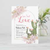 Boho Cactus Taco 'bout Liebe Brautparty Einladung (Stehend Vorderseite)