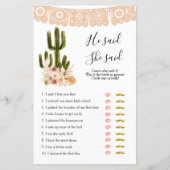 Boho Cactus Taco über Liebe Er sagte, sie sagte "G (Vorderseite)