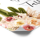 Boho Cactus Taco über Liebe Geschenktisch Poster (Ecke)