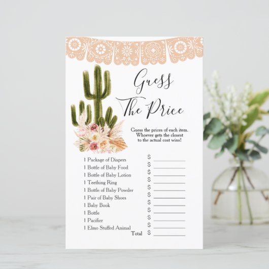 Boho Cactus Taco über Liebe Raten Sie den Preis Ga (Stehend Vorderseite)