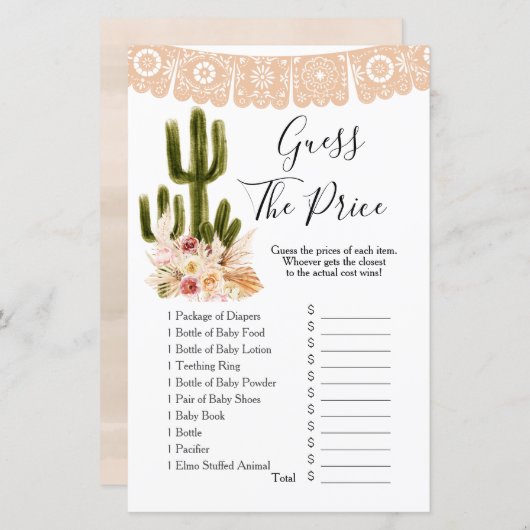 Boho Cactus Taco über Liebe Raten Sie den Preis Ga (Vorne/Hinten)