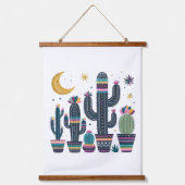 Boho Cactus Wandteppich Mit Holzrahmen (Vorderseite 2)