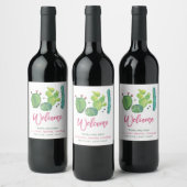 Boho Cactus Wedding Wine Label Weinetikett (Flaschen)