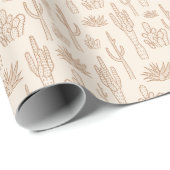 Boho Cactus Western Southern Desert Warm Neutral Geschenkpapier (Rolleneckpunkt)