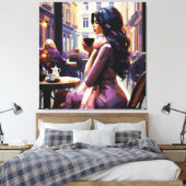 Boho Café Frau Leinwanddruck (Insitu (Schlafzimmer))