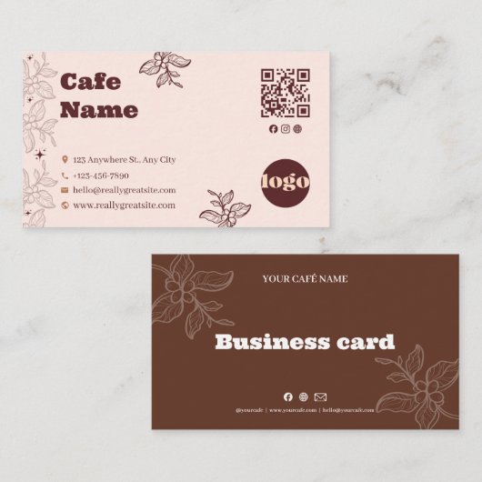 Boho-Café Geschäfts Karte (Vorne/Hinten)