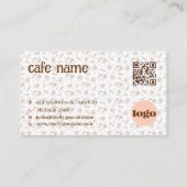 Boho-Café-Geschäftskarten-QR-Code-Logo Visitenkarte (Rückseite)