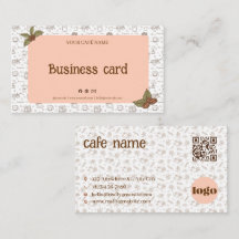 Boho-Café-Geschäftskarten-QR-Code-Logo