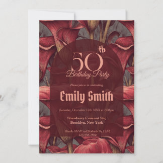Boho Call Lilies Accent Birthday Event Einladung