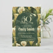 Boho Call Lilies Charm Milestone Birthday Einladung (Stehend Vorderseite)