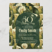 Boho Call Lilies Charm Milestone Birthday Einladung (Vorne/Hinten)