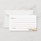 Boho Calla Lilies Date Night Ideas Mini Ticket Mitteilungskarte (Rückseite)