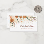 Boho Calla Lilies Date Night Ideas Mini Ticket Mitteilungskarte (Vorderseite/Rückseite Beispiel)