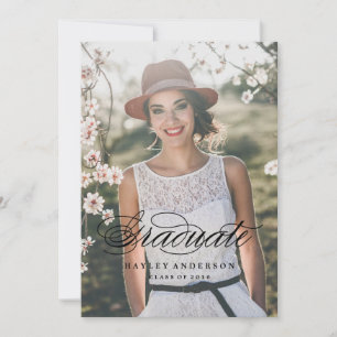 BOHO CALLIGRAHY ABSCHLUSS INVITATION Babypink Einladung