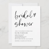 Boho Calligraphy Black QR Code Brautparty Einladung (Vorderseite)