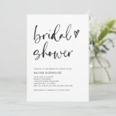 Boho Calligraphy Black QR Code Brautparty Einladung (Stehend Vorderseite)