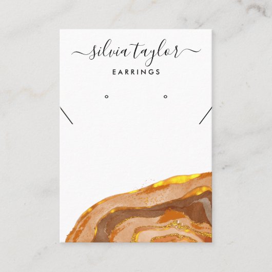 Boho Calligraphy Earring Necklace Display Visitenkarte (Vorderseite)