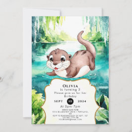 Boho Calm Otter Birthday Einladung