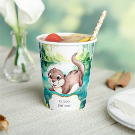 Boho Calm Otter Birthday Pappbecher