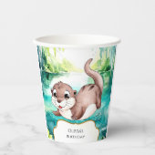 Boho Calm Otter Birthday Pappbecher (Vorderseite)