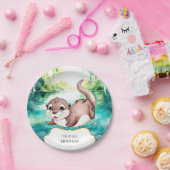 Boho Calm Otter Birthday Pappteller (Party)