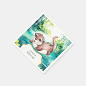 Boho Calm Otter Birthday Serviette (Ecke)