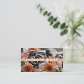 Boho Camera & Blume Business Card Visitenkarte (Stehend Vorderseite)