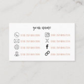 Boho Camera & Blume Business Card Visitenkarte (Rückseite)