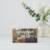 Boho Camera Business Card Visitenkarte (Stehend Vorderseite)