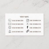 Boho Camera Business Card Visitenkarte (Rückseite)