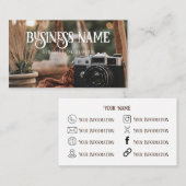 Boho Camera Business Card Visitenkarte (Vorne/Hinten)
