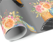 Boho Camera & Florals Wasserfarben Muster Geschenkpapier (Rolleneckpunkt)