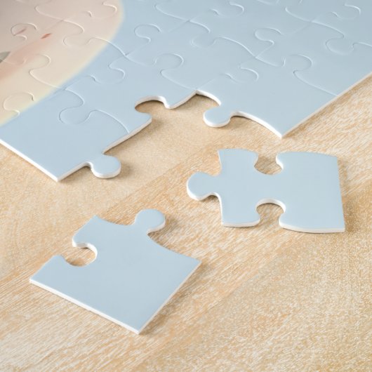 Boho Camper mit Blumenreath und Pastellen Pink Puzzle (Seite)