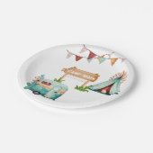 Boho-Camping-Geburtstagsfeier Papierplatte Pappteller (Schrägansicht)