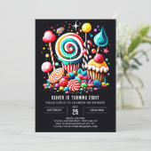 Boho Candy Dreams Editable Geburtstag Einladung (Stehend Vorderseite)