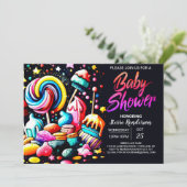 Boho Candyland Baby Shower Einladung (Stehend Vorderseite)