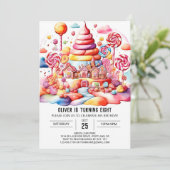 Boho Candyland Editable Birthday Einladung (Stehend Vorderseite)