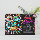 Boho Candyland Serenity Baby Dusche Einladung (Stehend Vorderseite)