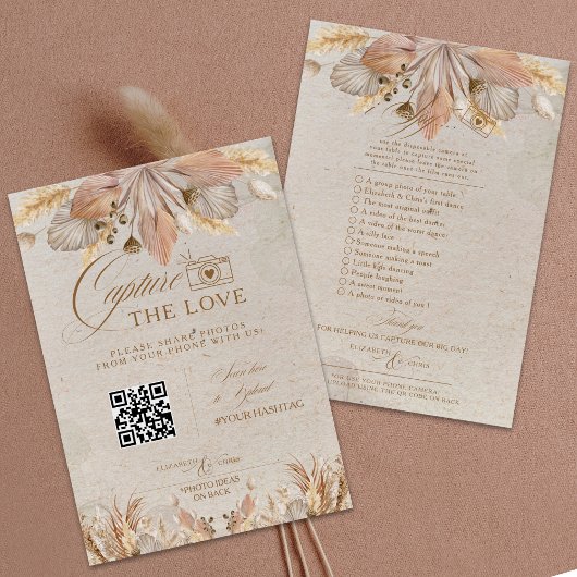 Boho Capture die Liebe Foto I Spy Wedding Menü RSVP Karte