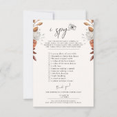 Boho Capture die Liebe Foto I Spy Wedding Menü RSVP Karte (Rückseite)