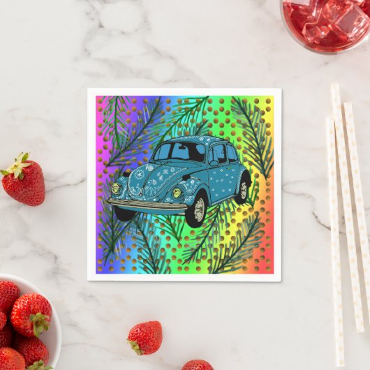 Boho Car, Sommer, buntes Party Cocktail Napkin Serviette (Beispiel)