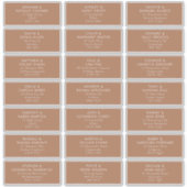 Boho Caramel Mocha Wedding Guest Address Labels (Vorderseite)