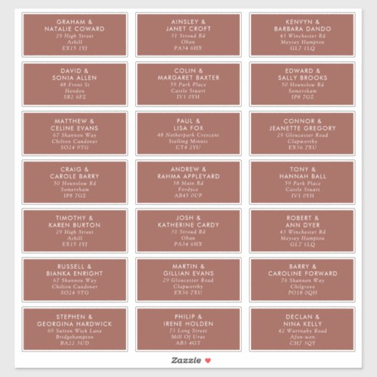Boho Caramel Rust Maple Guest Address Labels (Blatt)