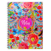 Boho Caravan Floral Notizblock (Vorderseite)