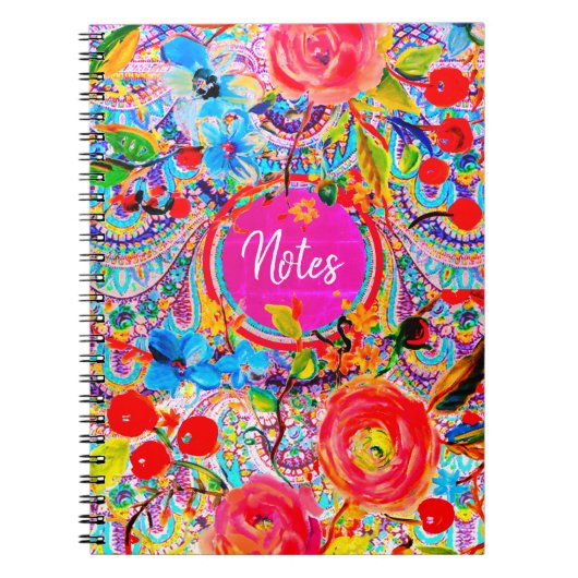 Boho Caravan Floral Notizblock (Vorderseite)