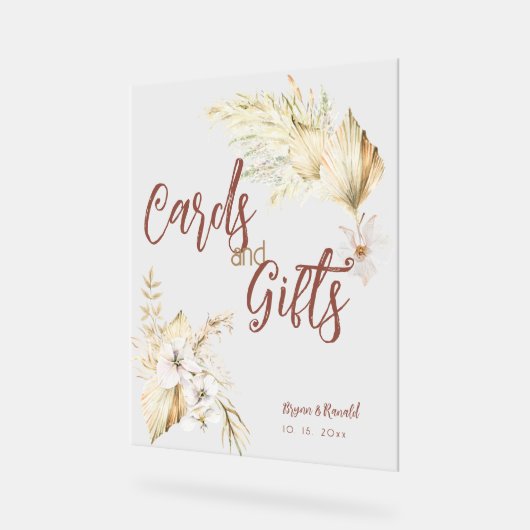 Boho Cards, Geschenke und Bouquets Acrylschild (Winkel)