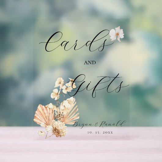 Boho Cards, Geschenke und Bouquets Acrylschild (Neutral)